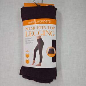 NEW Warners Blissful Benefits No Muffin Top Women Leggings Wine Heather Large/XL